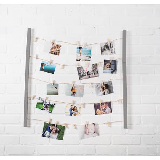 Gray Floating Frame With Clips